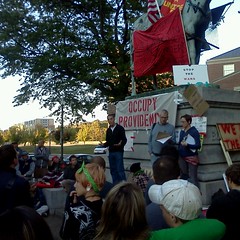 Michael McCarthy speaks to the Occupy Providence GA