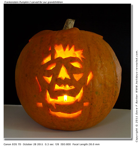 Frankenstein Pumpkin I carved for our grandchildren
