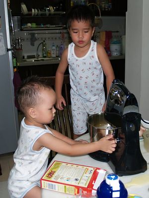 The boys baking