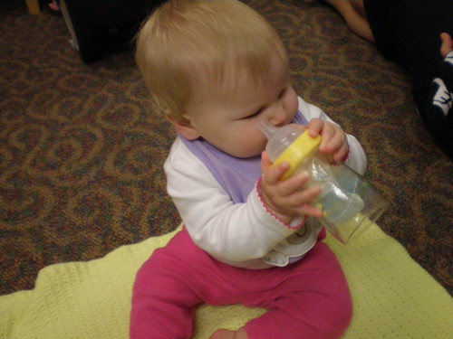 Holding her own bottle