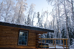 Snowy cabin