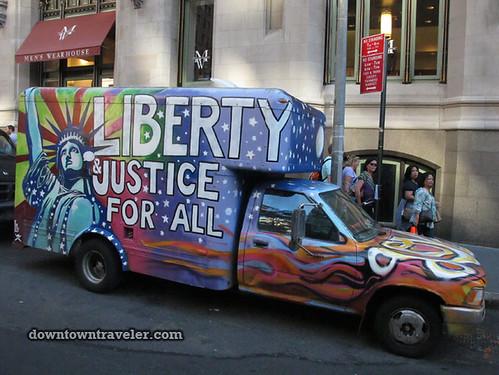 NYC Occupy Wall Street Rally Oct 8 2011 liberty car