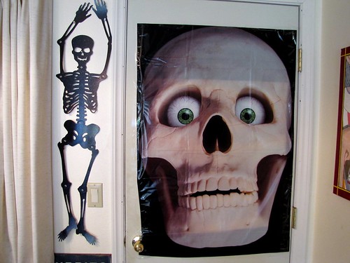 glitter skeleton and scary skullface