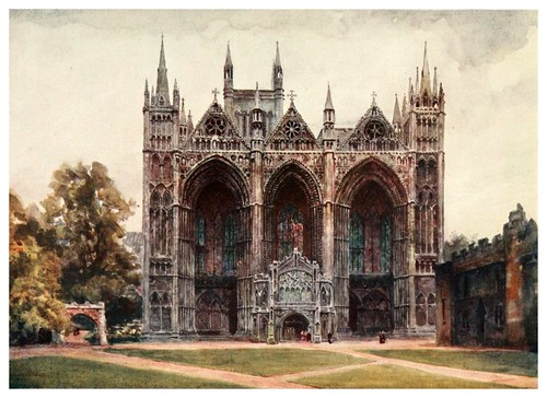 014-Peterborough fachada oeste- Cathedral cities of England 1908- William Wiehe Collins