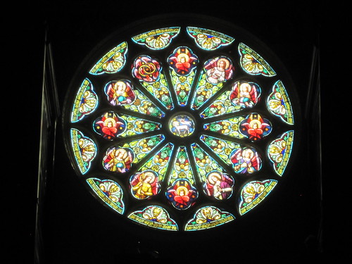 Religious Stained Glass Rosette Design