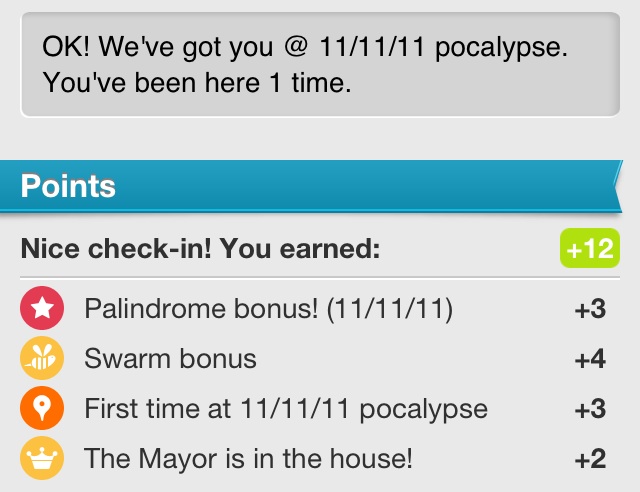 Foursquare Palindrome Bonus