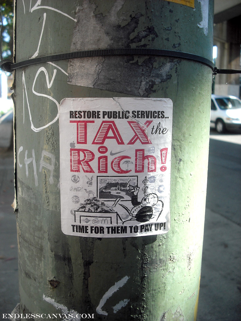 "TAX THE RICH" sticker- Oakand, Ca
