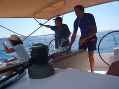 Navegando a vela hacia Ibiza