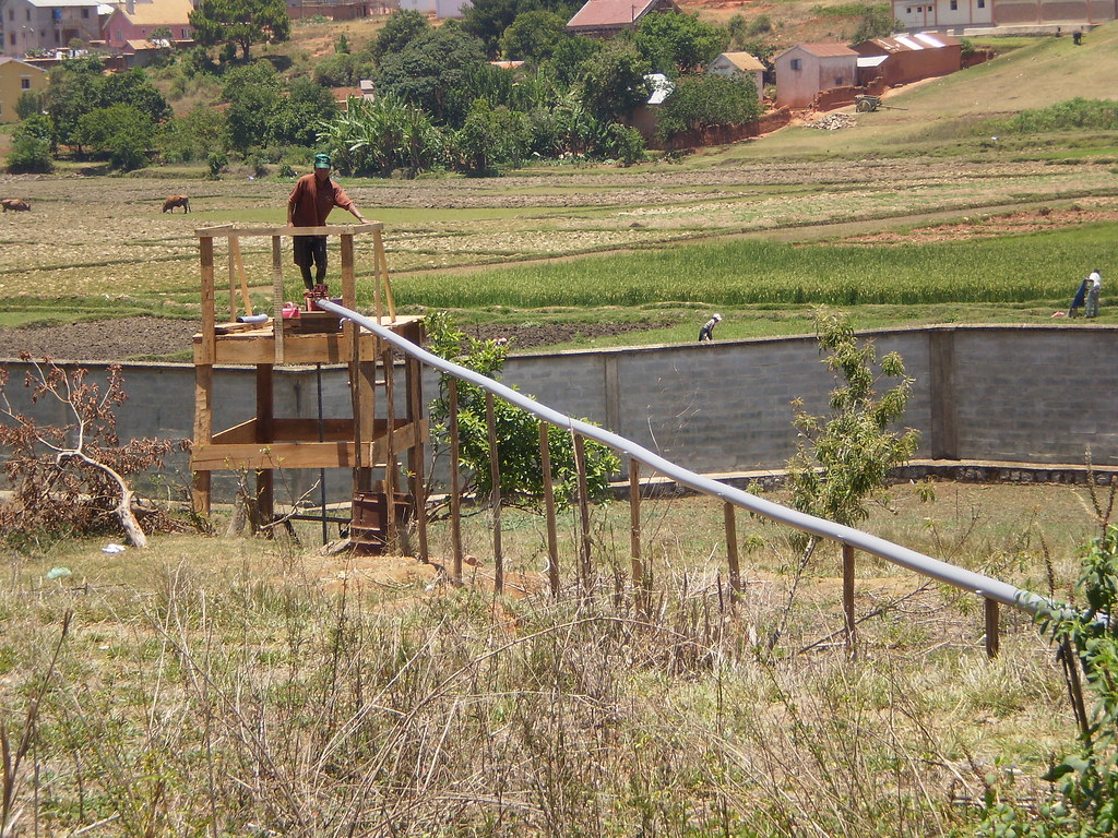Installation micro-irrigation en fonctionnement