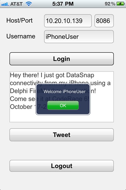 DataSnap on iOS
