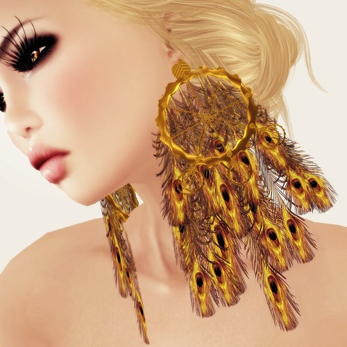 A&A Fashion Earrings Peacock - gold