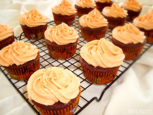 Devil's Food Cupcakes with Caramel Frosting