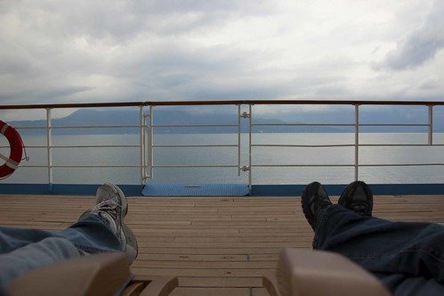 Relaxing on the Thomson Spirit deck