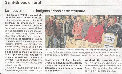 Article Ouest-France 15 Novembre 2011