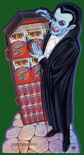 Frito-Lay Doritos - Pepsi - Halloween promotional in-store cardboard display - Dracula - 1993
