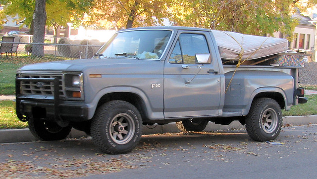 ford truck 4x4 gray pickup f150 1986 load 1985 loaded madeinusa americanmade fourwheeldrive fomoco stepside pushbar shortbed flareside eyellgeteven