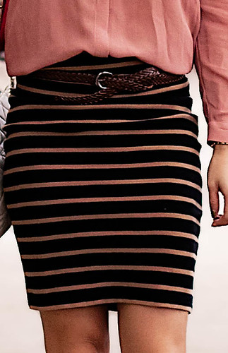 forever 21 peach black striped skirt
