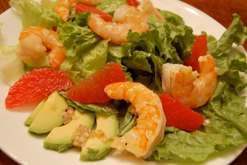 Avocado and Grapefruit Salad with Shrimp