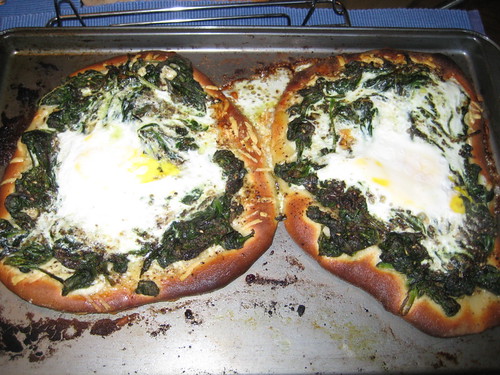 Spinach, Egg and Pecorino Pizza