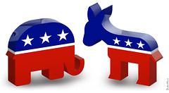 Republican Elephant & Democratic Donkey - 3D Icons