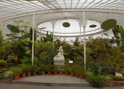 Glasgow Botanical Garden Kibble Palace greenhouse glasshouse plants eve statue
