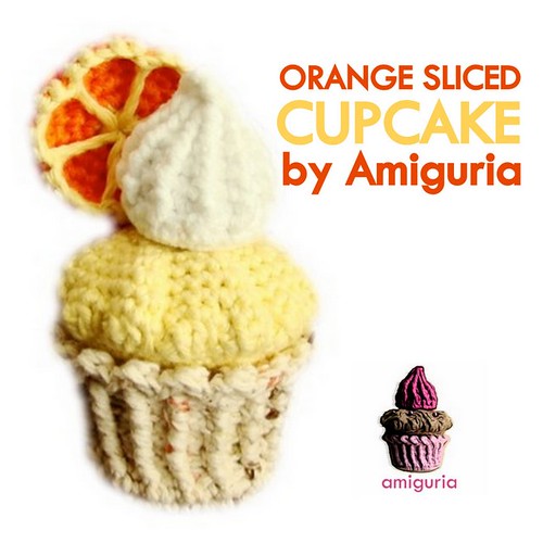 Orange Sliced Cupcake Amigurumi by Amiguria by Amiguria