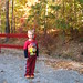 Josiah at the campground entrance. Look at the beautiful fall colors!