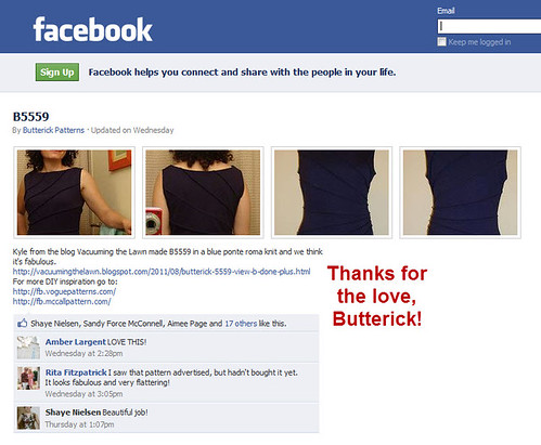 Thanks for the love, Butterick!