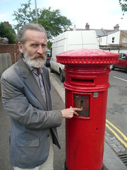 Campaigner Neal Chubb urging the return of the post box in Francis Road