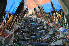 Rickshaw stand on the way to the Kameng river Adventure rafting and Kayaking trip