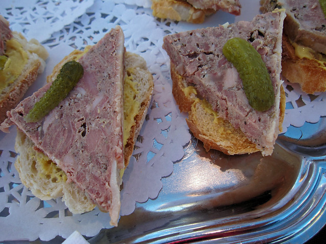 Homemade country paté with French bread and mustard from Chez Michel