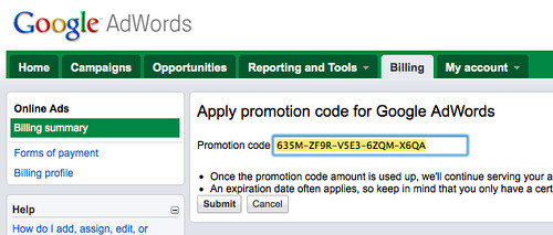 How To Redeem A Google Adwords Code When You Already Have An Account [Tutorial]