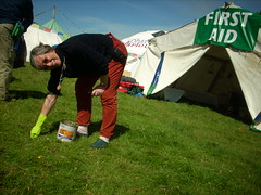 Annie de thistling the First Aid area