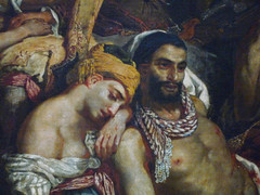 Delacroix, Scene of the massacre at Chios; Greek families awaiting death or slavery with detail of fallen