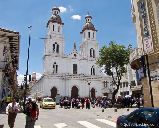 The white church I walked by every day in Cuenca