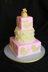 Pink and yellow baby shower ducky cake • <a style="font-size:0.8em;" href="http://www.flickr.com/photos/60584691@N02/6334294657/" target="_blank">View on Flickr</a>