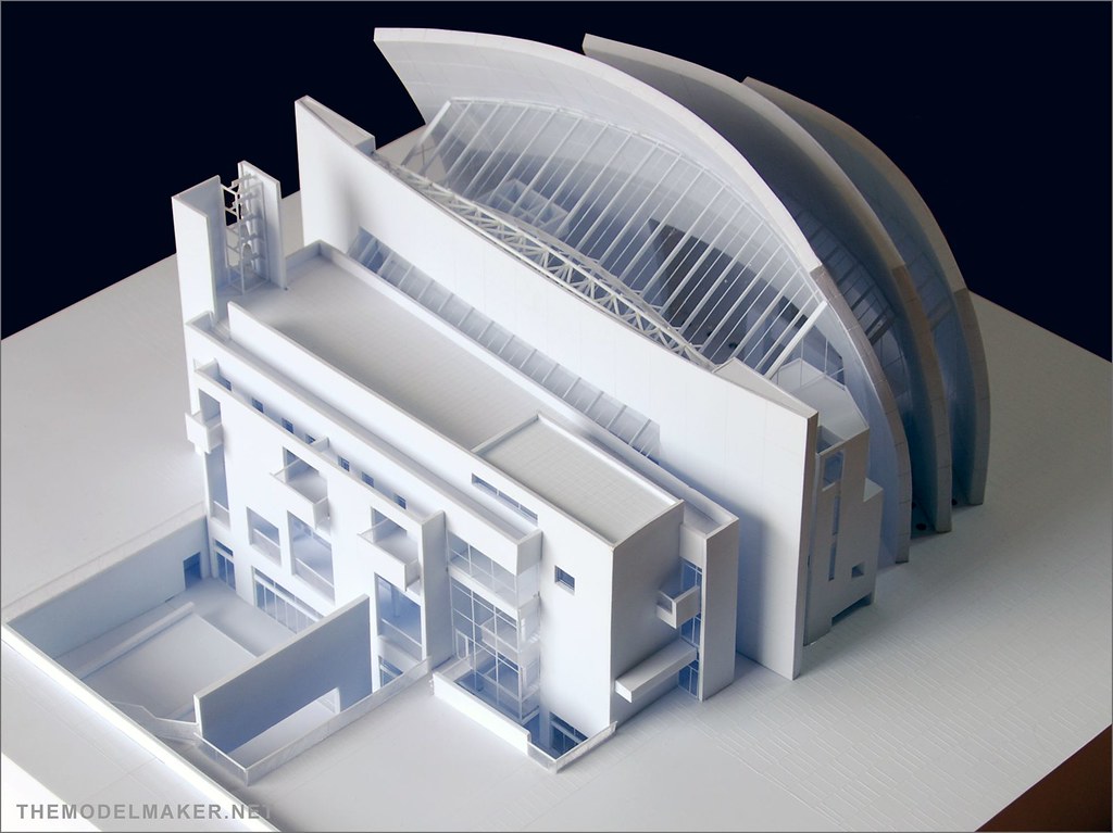Jubilee Church architectural model in 1:200 scale made by hand with styrene