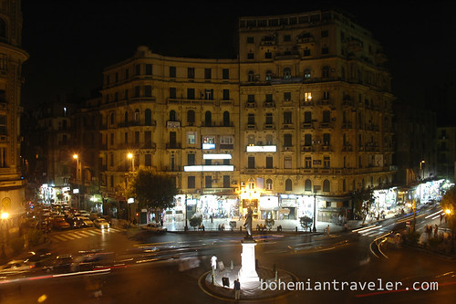 Cairo square at night