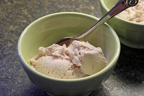 Homemade Roasted Strawberry Buttermilk Ice Cream