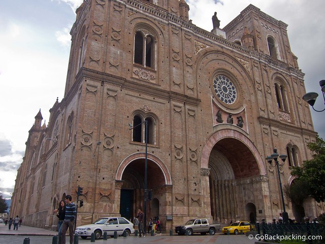 Monumental front facade of La Catedral