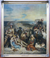Delacroix, Scene of the massacre at Chios; Greek families awaiting death or slavery framed