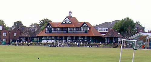 The historic pavilion at the Cricket Ground