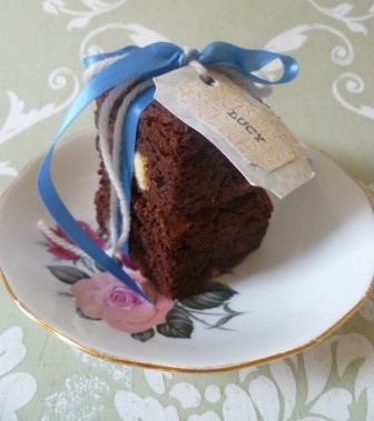 Yummy brownies as wedding favour