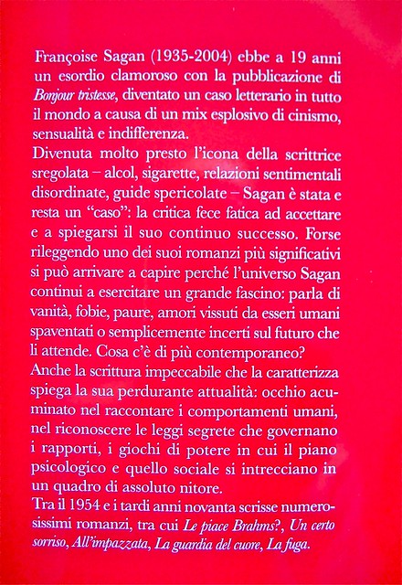 Françoise Sagan, All'impazzata, Astoria 2011; progetto grafico di zevilhéritier. Risvolto della q. di cop. (part.), 1