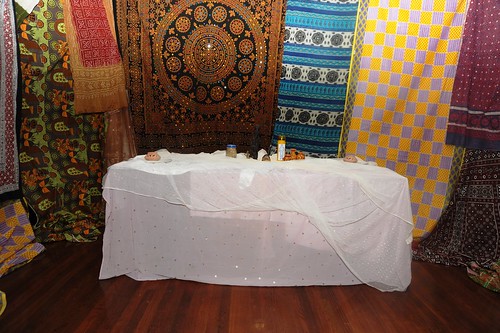 Fabric and altar installation at Rick Lowe's house