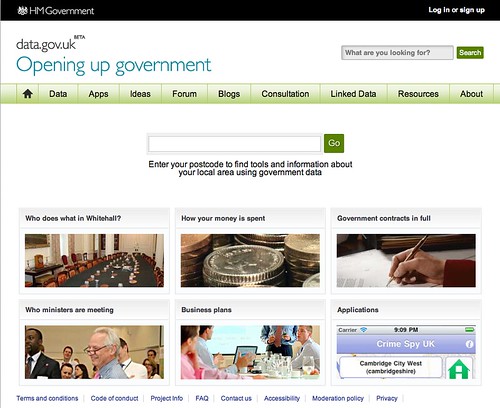 Screenshot of data.gov.uk