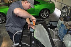 2011 Synergy Green Camaro 5th Gen custom door panel install • <a style="font-size:0.8em;" href="http://www.flickr.com/photos/85572005@N00/6302942791/" target="_blank">View on Flickr</a>