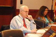 Representative Betts during an appropriations committee meeting in Hartford 
