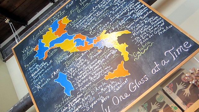 wine map at toscano & sons