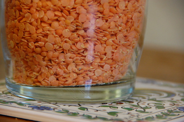 Red Lentils In a Jar